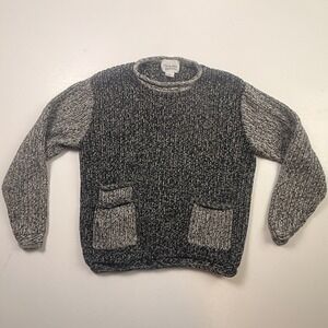 Christopher & Banks Size S Sweater Women's Pullover Long Sleeve Knit Black Gray